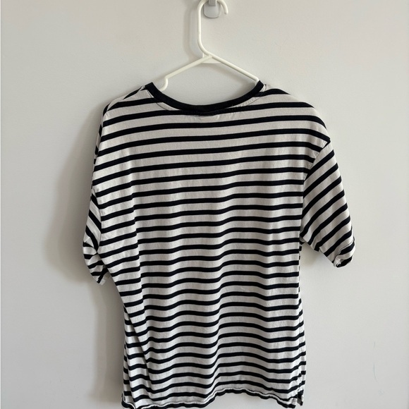 H&M Navy and White Striped Men's Shirt - Picture 2 of 3